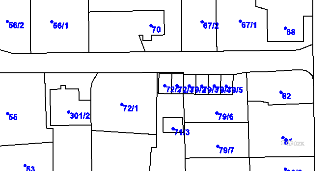Parcela st. 72/2 v KÚ Bukovany u Sokolova, Katastrální mapa
