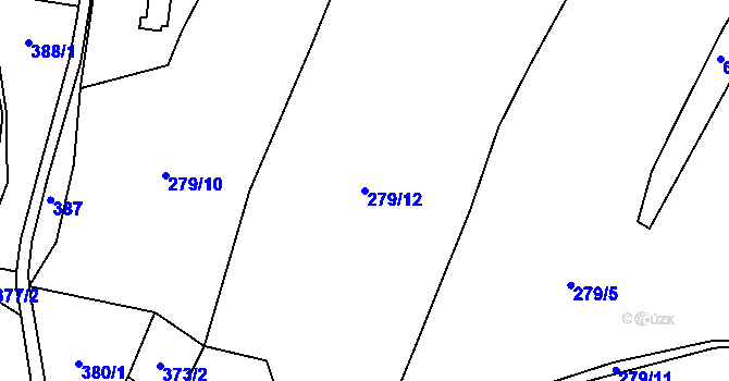 Parcela st. 279/12 v KÚ Bukovany u Nového Boru, Katastrální mapa