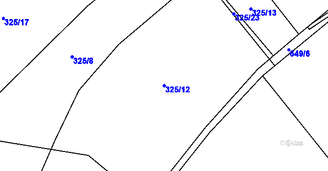 Parcela st. 325/12 v KÚ Bukovany u Nového Boru, Katastrální mapa