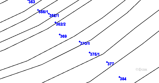 Parcela st. 370/1 v KÚ Bukovany u Kyjova, Katastrální mapa