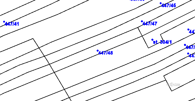 Parcela st. 447/48 v KÚ Bukovany u Kyjova, Katastrální mapa
