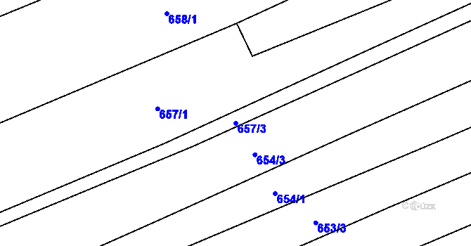 Parcela st. 657/3 v KÚ Bukovany u Kyjova, Katastrální mapa