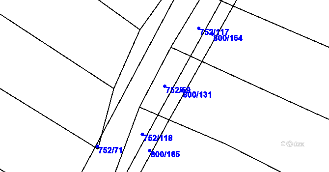 Parcela st. 752/59 v KÚ Bukovany u Kyjova, Katastrální mapa