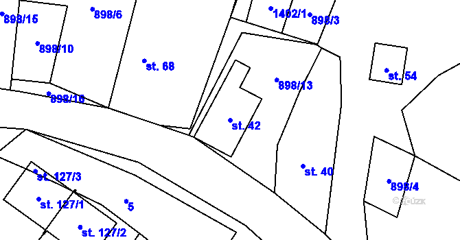 Parcela st. 42 v KÚ Bukovec u Horšovského Týna, Katastrální mapa