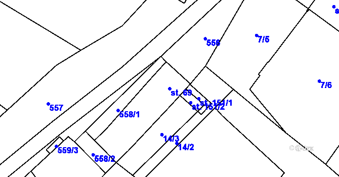 Parcela st. 69 v KÚ Bukovec u Horšovského Týna, Katastrální mapa