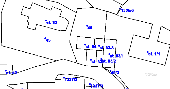 Parcela st. 84 v KÚ Bukovec u Horšovského Týna, Katastrální mapa