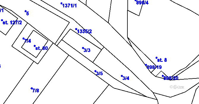 Parcela st. 3 v KÚ Bukovec u Horšovského Týna, Katastrální mapa