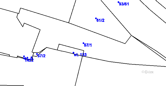 Parcela st. 57 v KÚ Bukovec u Horšovského Týna, Katastrální mapa