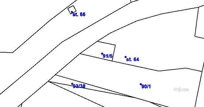 Parcela st. 91/5 v KÚ Bukovec u Horšovského Týna, Katastrální mapa