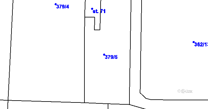 Parcela st. 379/5 v KÚ Bukovec u Horšovského Týna, Katastrální mapa