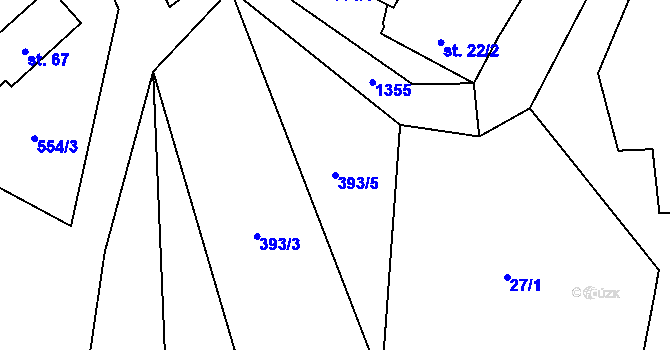 Parcela st. 393/5 v KÚ Bukovec u Horšovského Týna, Katastrální mapa