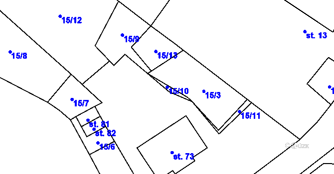 Parcela st. 15/10 v KÚ Bukovec u Horšovského Týna, Katastrální mapa