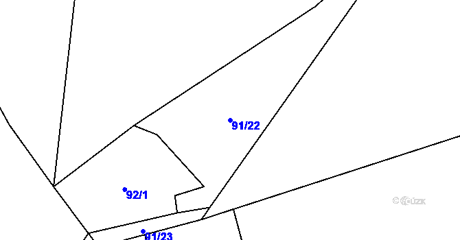 Parcela st. 91/22 v KÚ Bukovec u Horšovského Týna, Katastrální mapa