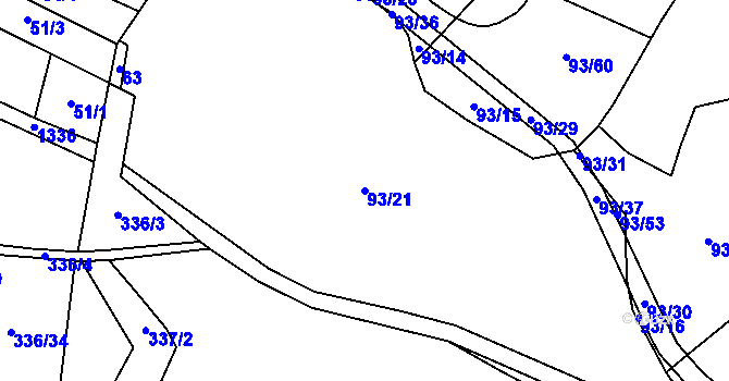 Parcela st. 93/21 v KÚ Bukovec u Horšovského Týna, Katastrální mapa