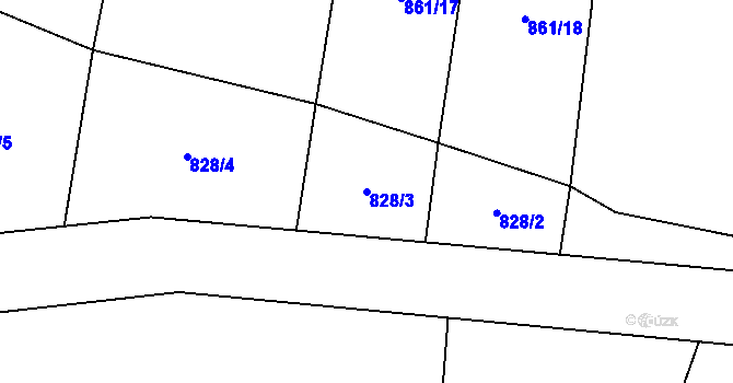 Parcela st. 828/3 v KÚ Bukovec u Horšovského Týna, Katastrální mapa