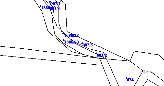 Parcela st. 907/3 v KÚ Bukovec u Horšovského Týna, Katastrální mapa