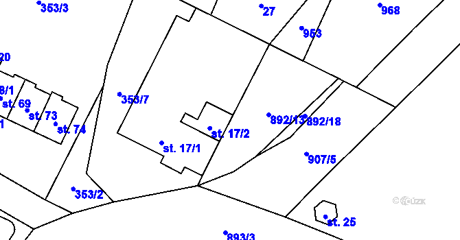 Parcela st. 17/2 v KÚ Černovice u Bukovce, Katastrální mapa