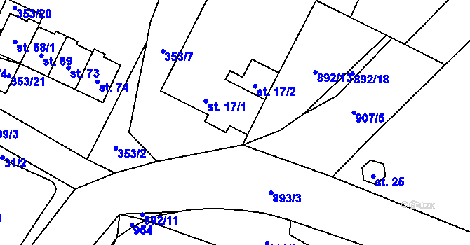 Parcela st. 90 v KÚ Černovice u Bukovce, Katastrální mapa