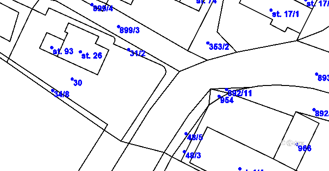 Parcela st. 31/2 v KÚ Černovice u Bukovce, Katastrální mapa