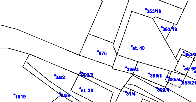 Parcela st. 976 v KÚ Černovice u Bukovce, Katastrální mapa