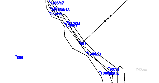 Parcela st. 694 v KÚ Nemněnice, Katastrální mapa