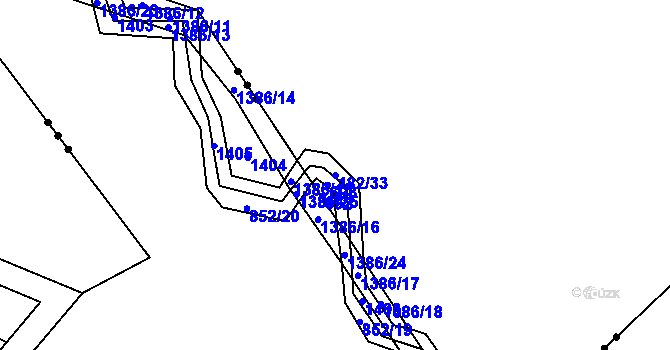 Parcela st. 182/33 v KÚ Nemněnice, Katastrální mapa