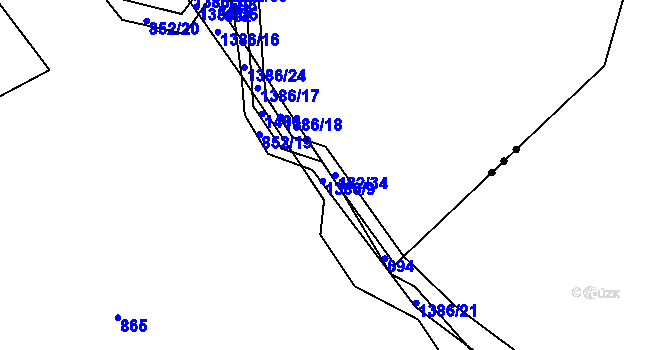 Parcela st. 182/34 v KÚ Nemněnice, Katastrální mapa