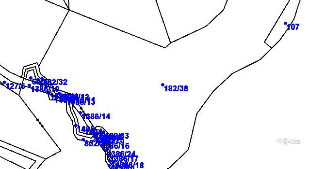 Parcela st. 182/38 v KÚ Nemněnice, Katastrální mapa