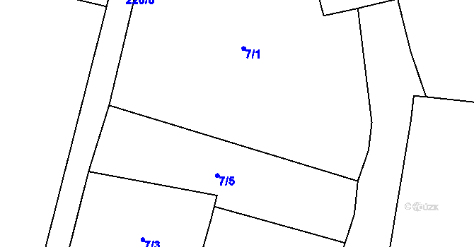 Parcela st. 7/4 v KÚ Pocinovice u Semněvic, Katastrální mapa