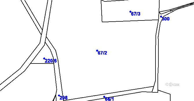 Parcela st. 67/2 v KÚ Pocinovice u Semněvic, Katastrální mapa
