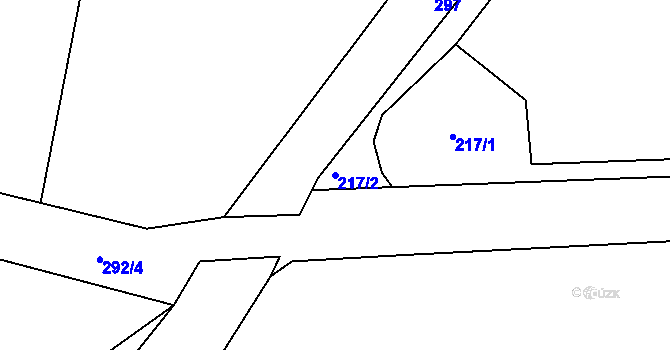 Parcela st. 217/2 v KÚ Pocinovice u Semněvic, Katastrální mapa