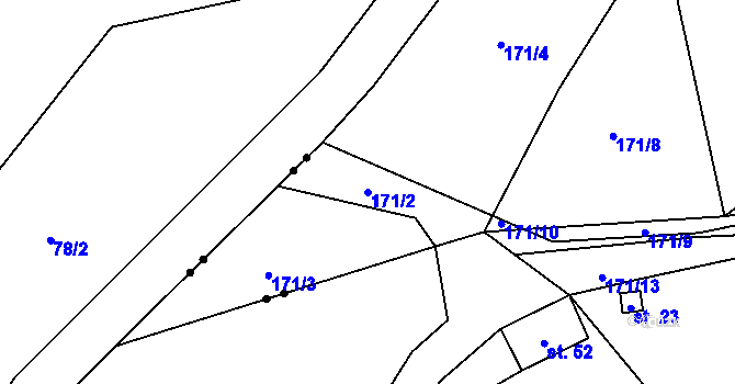 Parcela st. 171/2 v KÚ Šlovice u Bukovce, Katastrální mapa