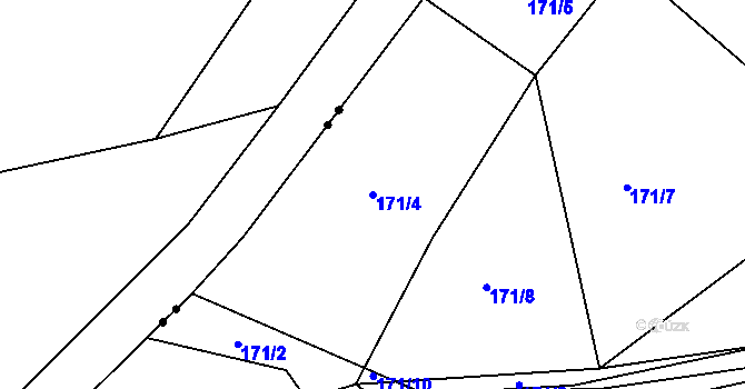 Parcela st. 171/4 v KÚ Šlovice u Bukovce, Katastrální mapa