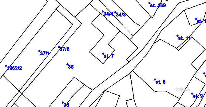 Parcela st. 7 v KÚ Bukovec u Jablunkova, Katastrální mapa