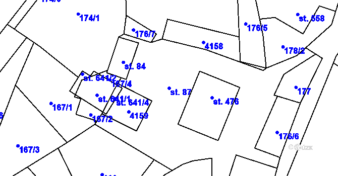 Parcela st. 87 v KÚ Bukovec u Jablunkova, Katastrální mapa