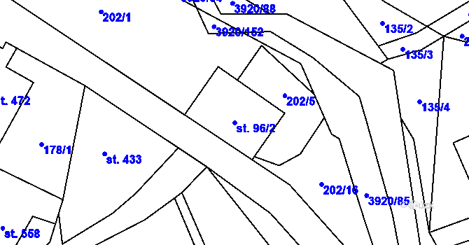 Parcela st. 96/2 v KÚ Bukovec u Jablunkova, Katastrální mapa