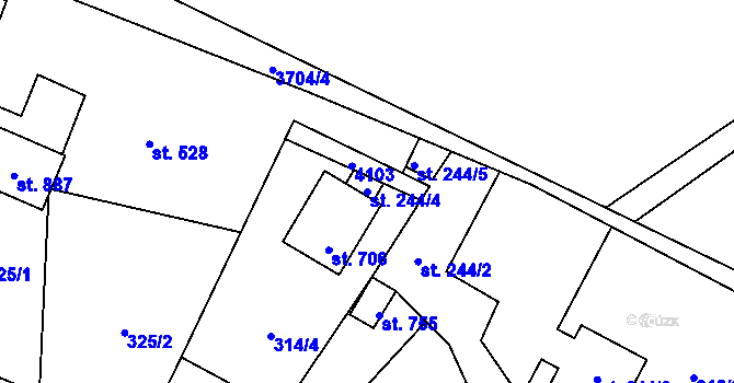 Parcela st. 244/4 v KÚ Bukovec u Jablunkova, Katastrální mapa