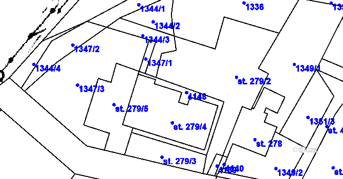 Parcela st. 279/1 v KÚ Bukovec u Jablunkova, Katastrální mapa