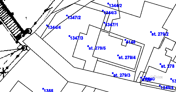 Parcela st. 279/5 v KÚ Bukovec u Jablunkova, Katastrální mapa