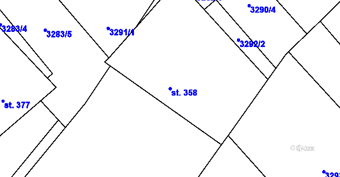 Parcela st. 358 v KÚ Bukovec u Jablunkova, Katastrální mapa