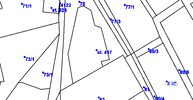 Parcela st. 417 v KÚ Bukovec u Jablunkova, Katastrální mapa