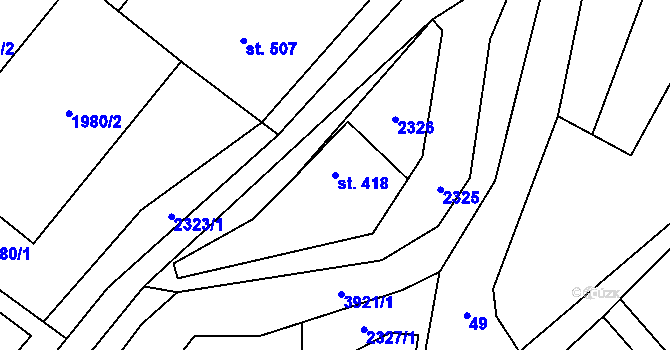 Parcela st. 418 v KÚ Bukovec u Jablunkova, Katastrální mapa