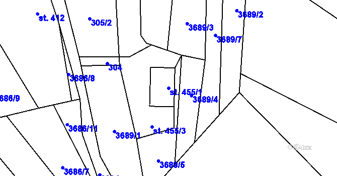Parcela st. 455/1 v KÚ Bukovec u Jablunkova, Katastrální mapa