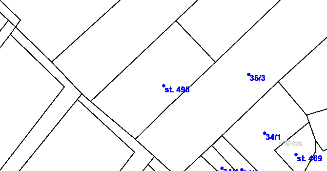 Parcela st. 495 v KÚ Bukovec u Jablunkova, Katastrální mapa
