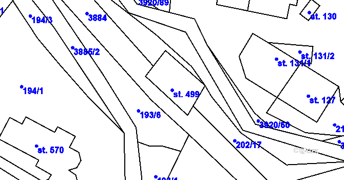 Parcela st. 499 v KÚ Bukovec u Jablunkova, Katastrální mapa