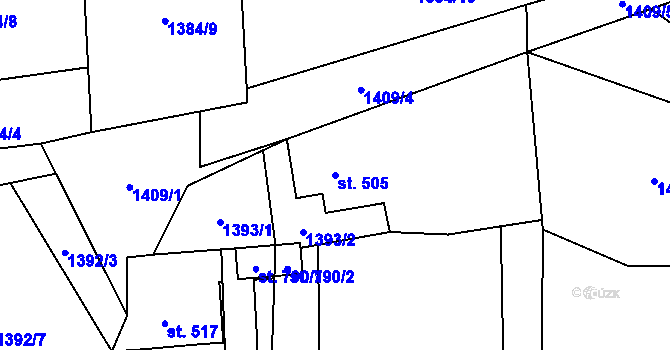 Parcela st. 505 v KÚ Bukovec u Jablunkova, Katastrální mapa