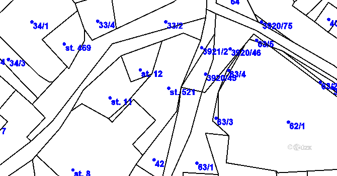 Parcela st. 521 v KÚ Bukovec u Jablunkova, Katastrální mapa