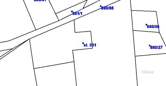Parcela st. 531 v KÚ Bukovec u Jablunkova, Katastrální mapa