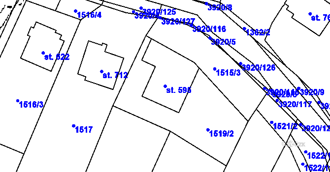 Parcela st. 595 v KÚ Bukovec u Jablunkova, Katastrální mapa