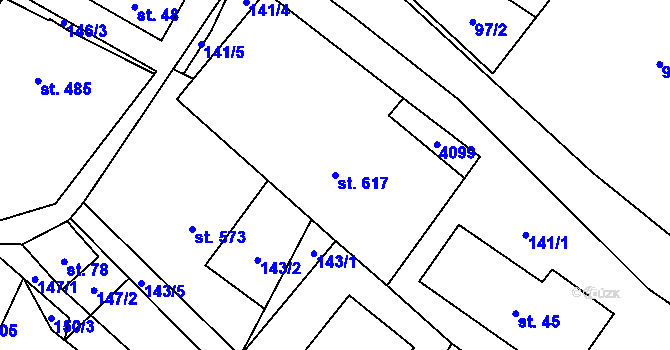 Parcela st. 617 v KÚ Bukovec u Jablunkova, Katastrální mapa